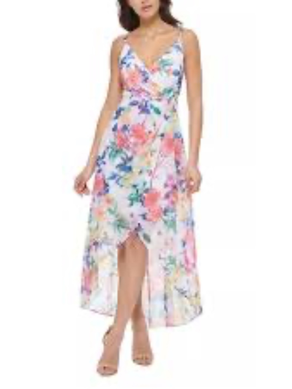 GUESS chiffon faux wrap dress